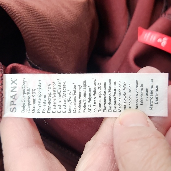 SPANX The Faux Suede High Rise Burgundy Leggings Pants - Picture 7 of 9